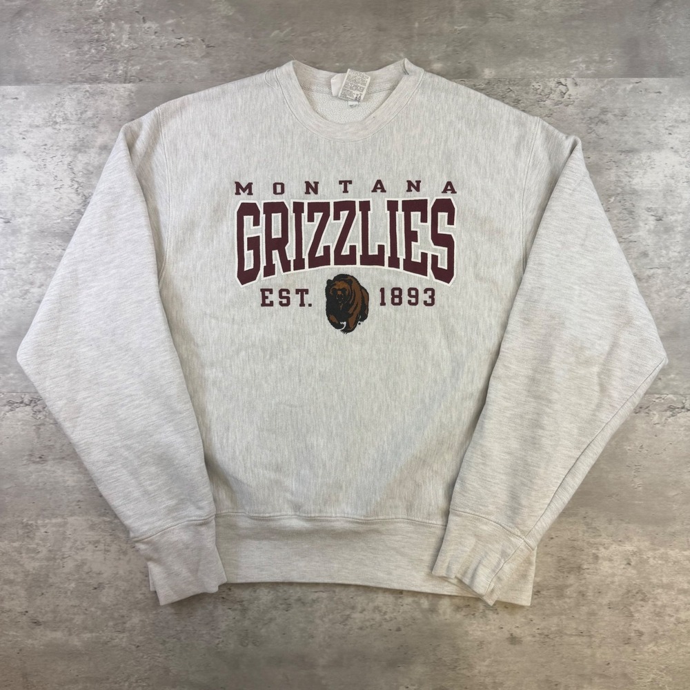 Champion Reverse Weave Montana Grizzlies Sweatshirt Gray Medium Pullover